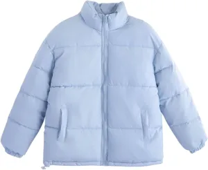 Womens Winter Quilted Jackets 2024 Long Sleeve Full Zip Puffer Jacket Coats with Pockets