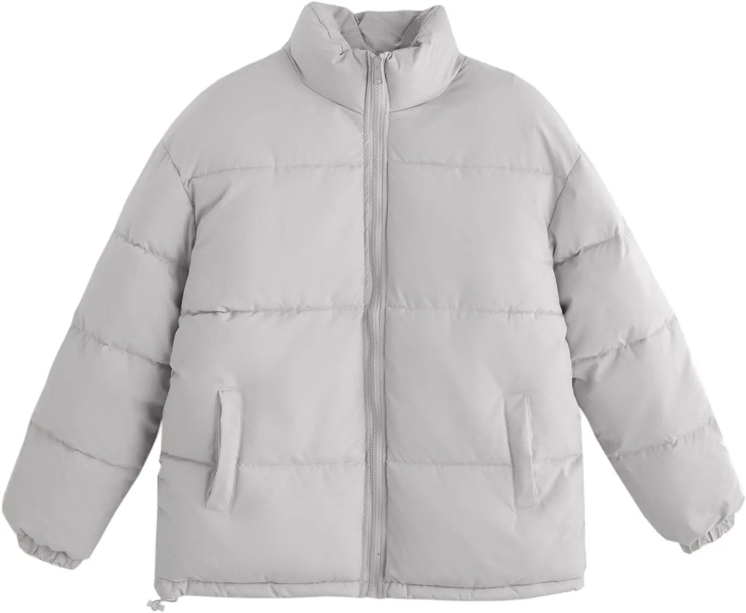 Womens Winter Quilted Jackets 2024 Long Sleeve Full Zip Puffer Jacket Coats with Pockets