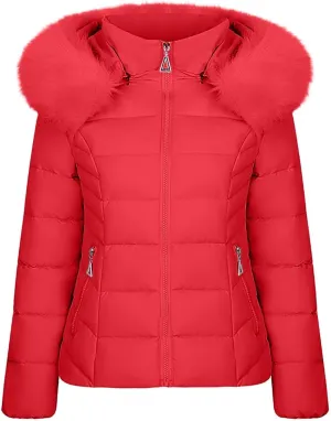 Womens Winter Solid Zipper Puffer Coat Long Sleeve Pocket Quilted Down Coat Comfort Warm Soft Overcoat Outdoor Clothes