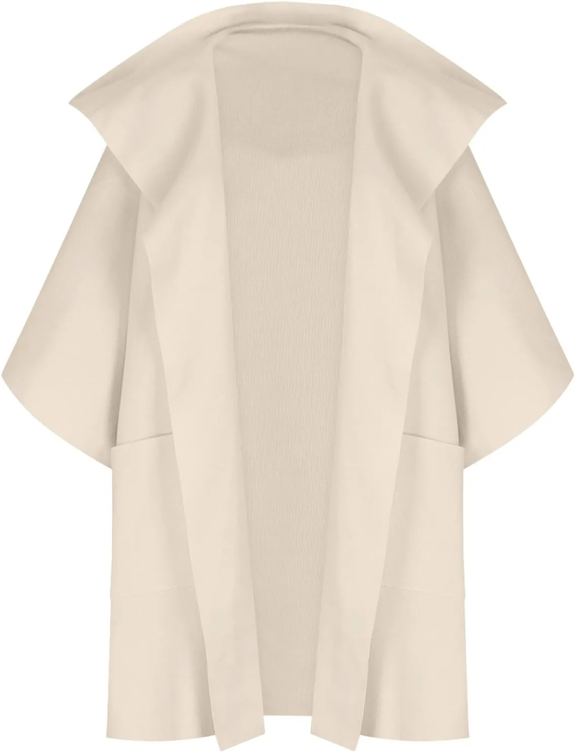Womens Winter Trench Coat Oversized Wool Blend Jacket Warm Thick Jacket Peacoat Plus Size Batwing Sleeve Cardigan