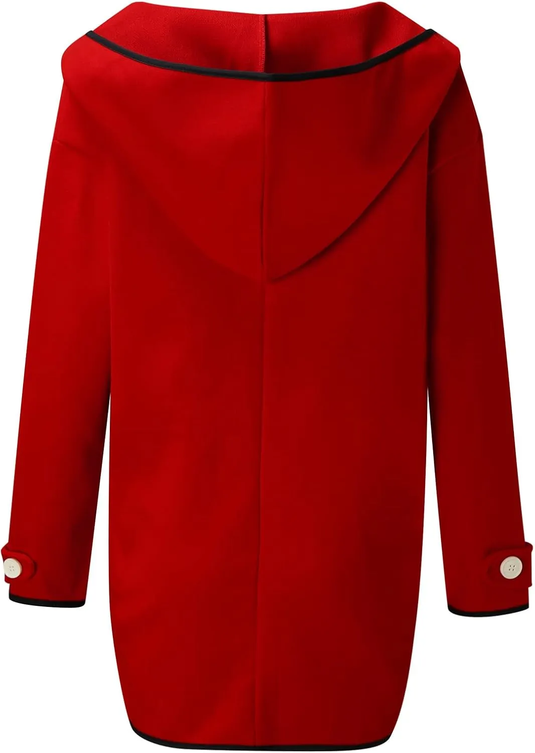 Womens Wool Blend Coat Single Breasted Trench Jackets with Hood Open Front Wool Coat Wool Blend Trench
