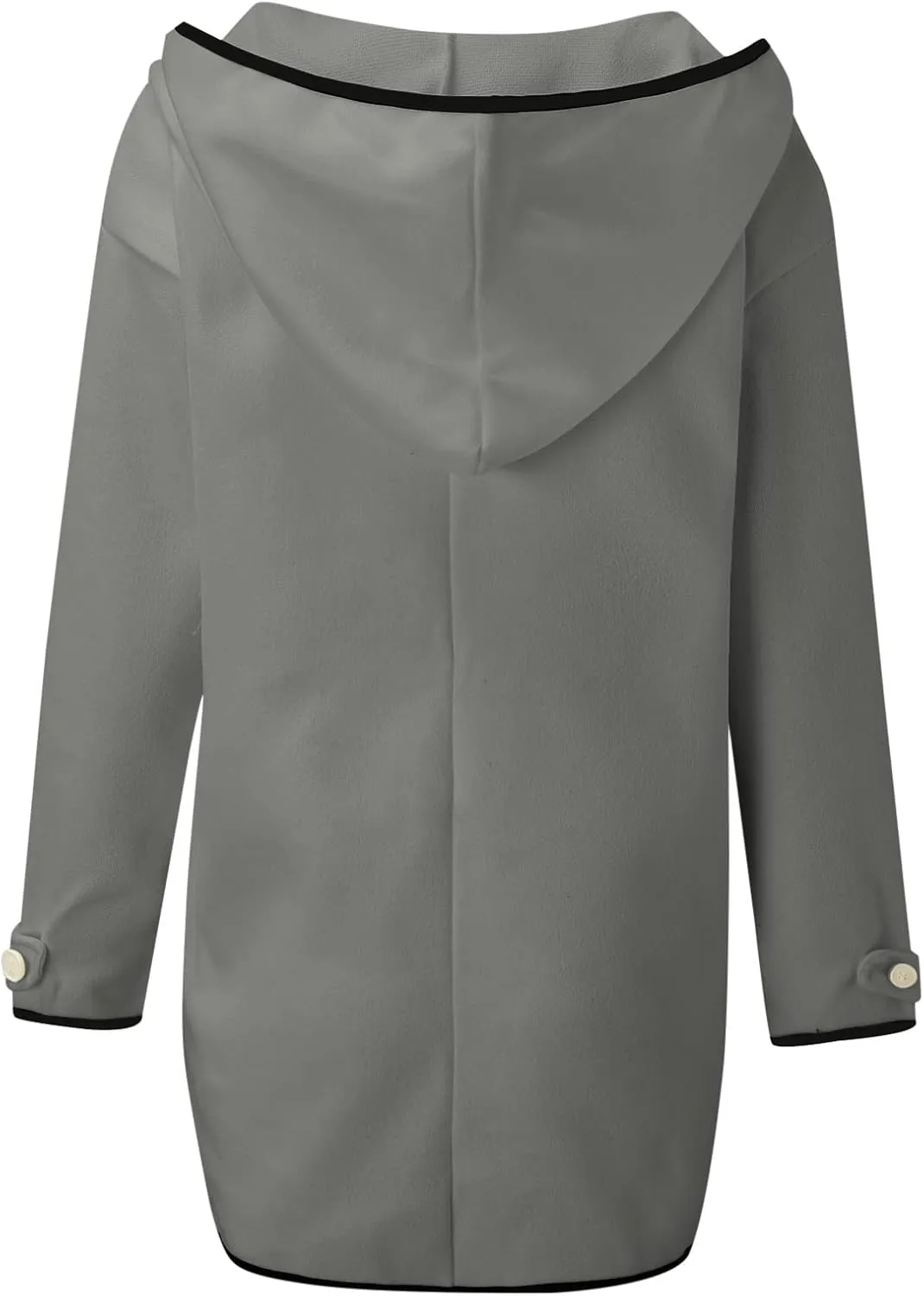 Womens Wool Blend Coat Single Breasted Trench Jackets with Hood Open Front Wool Coat Wool Blend Trench