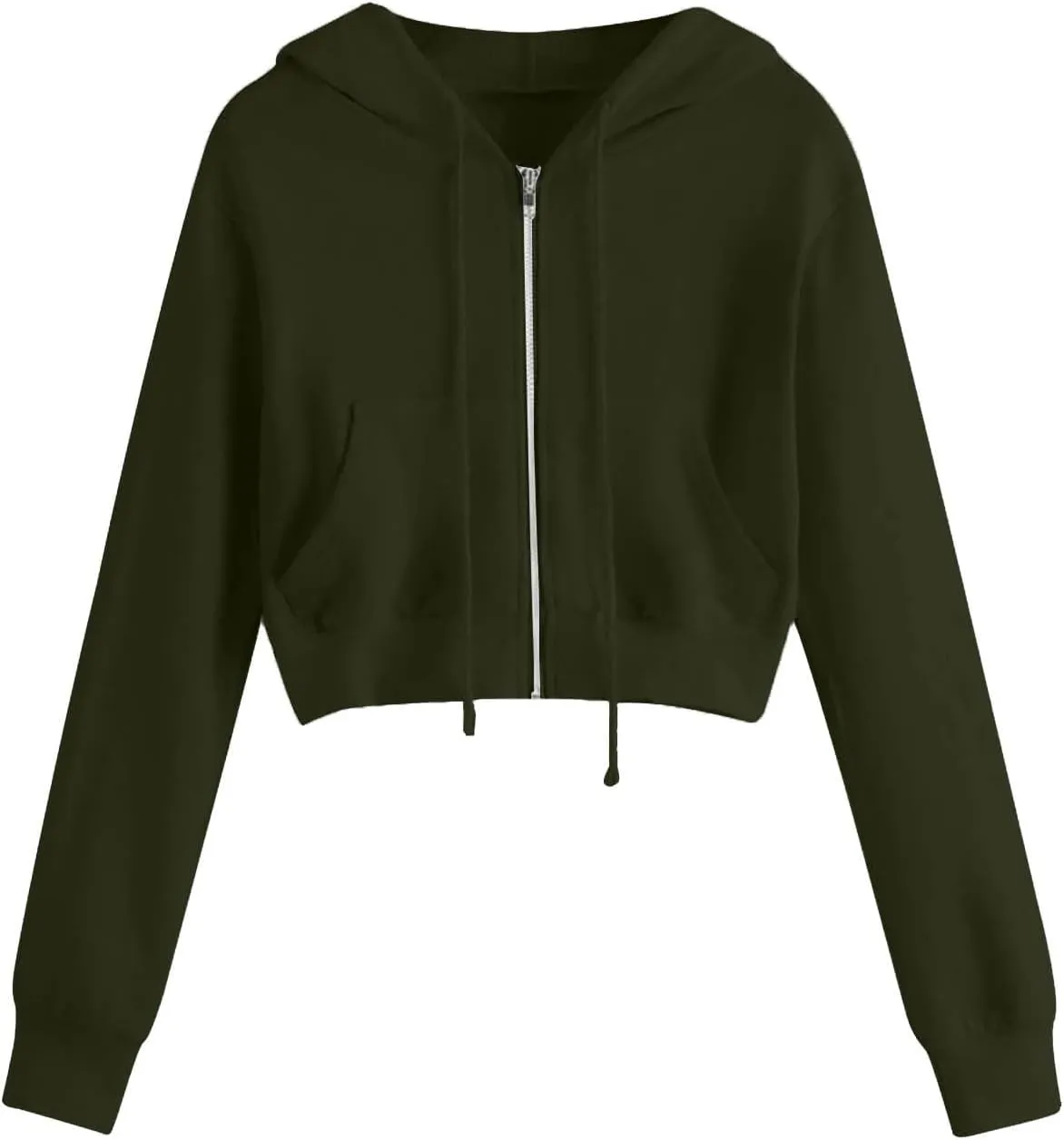 Womens Y2K Cropped Zip Up Hoodies Long Sleeve Lightweight Sweatshirts Jackets Trendy Tees Girl Clothes 2024