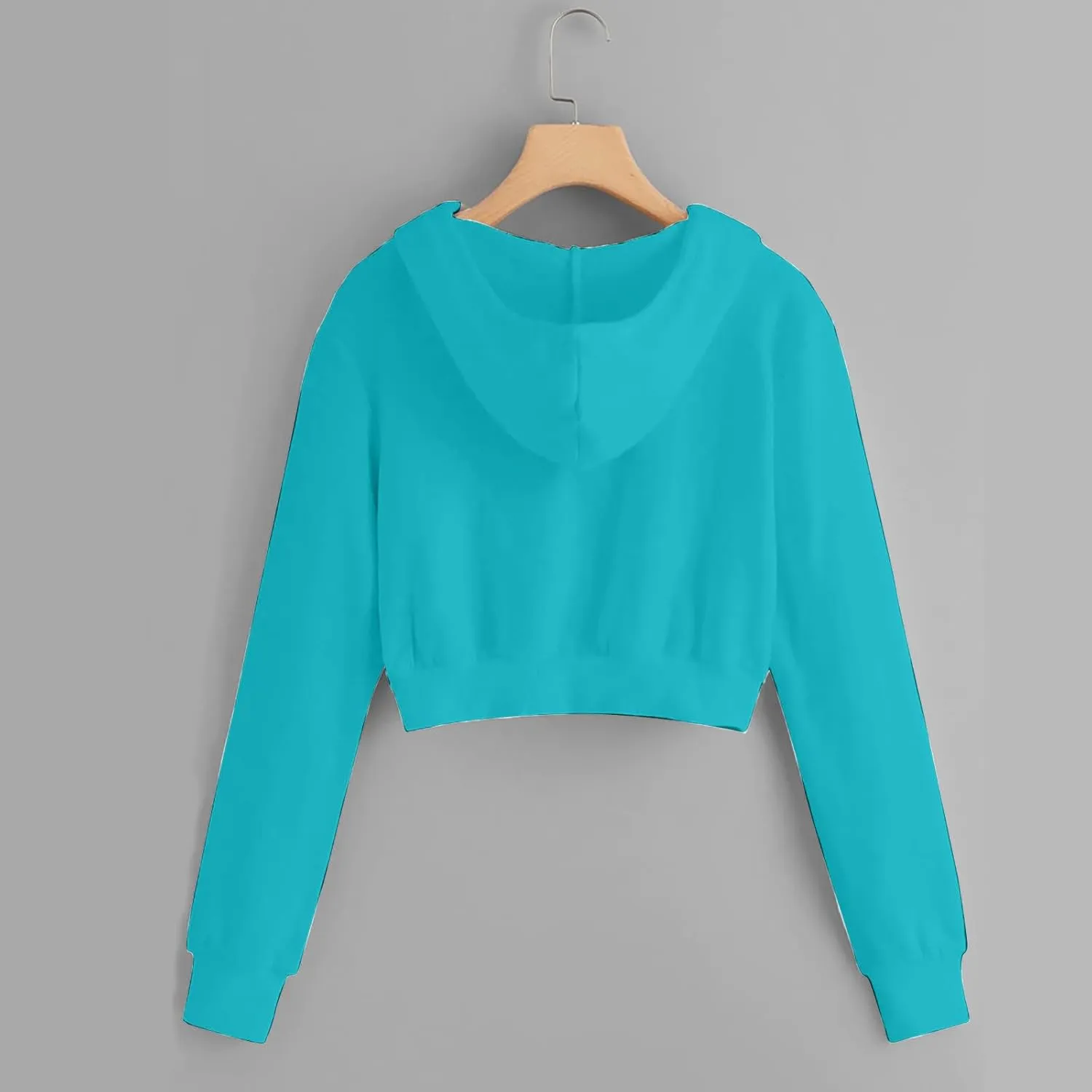 Womens Zip Up Cropped Hoodie Drawstring Crop Sweatshirt Long Sleeve Casual Tops Y2K Trendy Fall Winter Clothes 2024