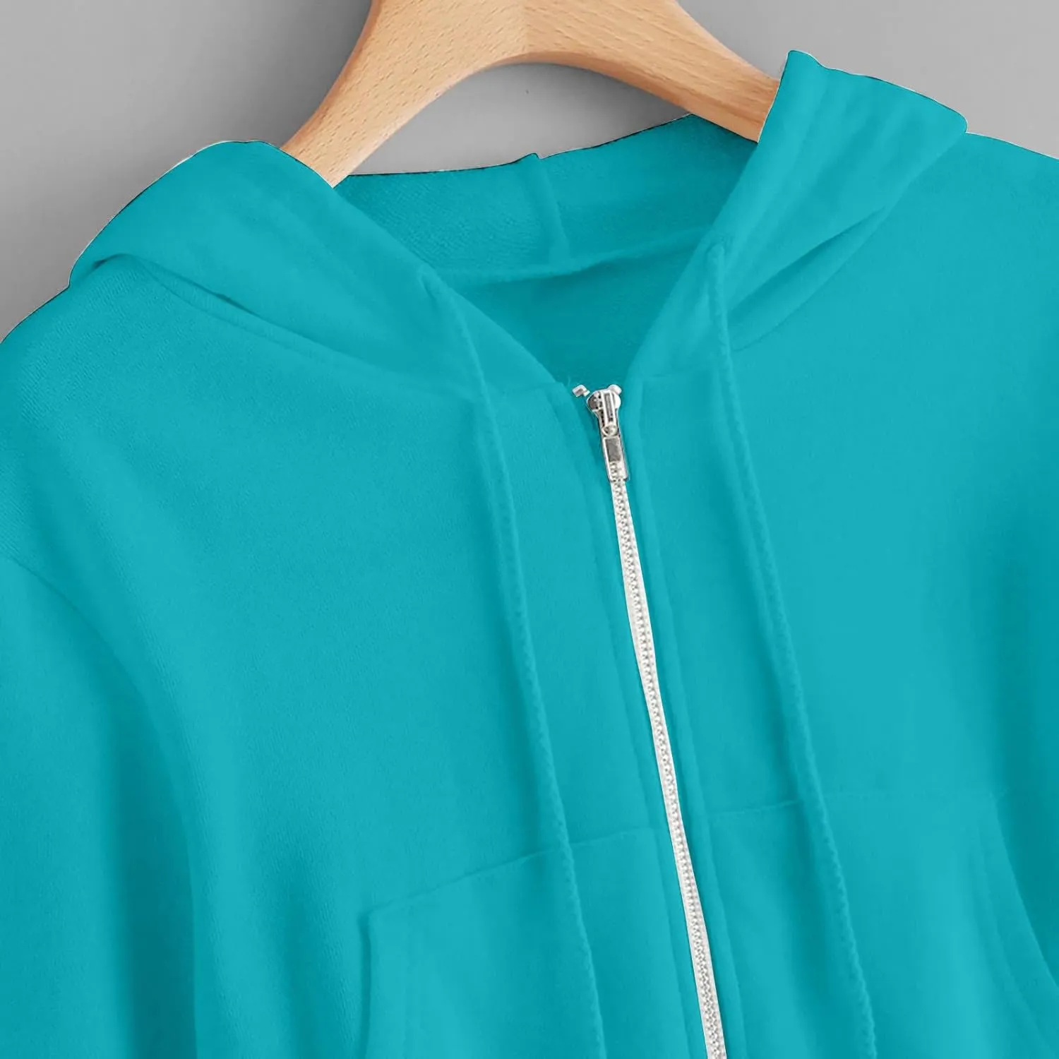 Womens Zip Up Cropped Hoodie Drawstring Crop Sweatshirt Long Sleeve Casual Tops Y2K Trendy Fall Winter Clothes 2024