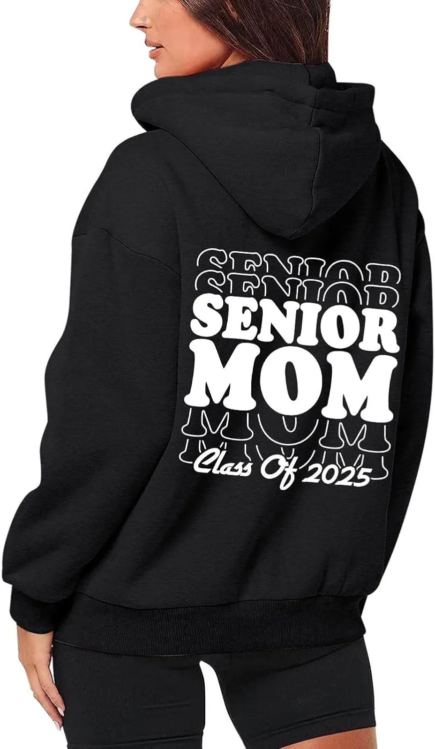 Womens Zip Up Hoodies Fashion Oversized Long Sleeve Drop Shoulder Hooded Jackets Fall Back Funny Letter Print Coats