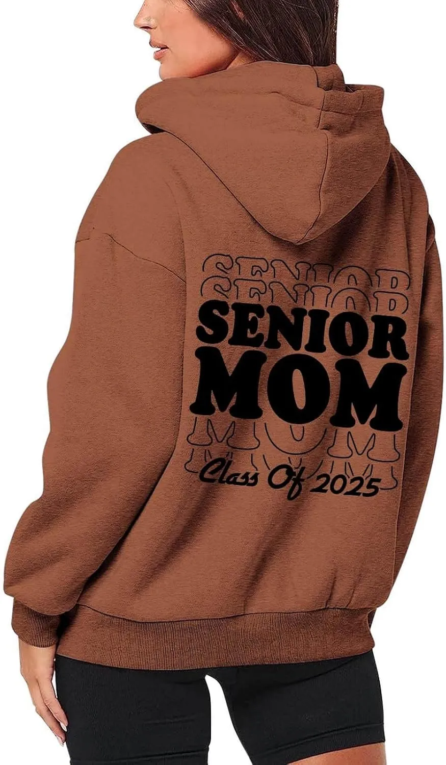 Womens Zip Up Hoodies Fashion Oversized Long Sleeve Drop Shoulder Hooded Jackets Fall Back Funny Letter Print Coats