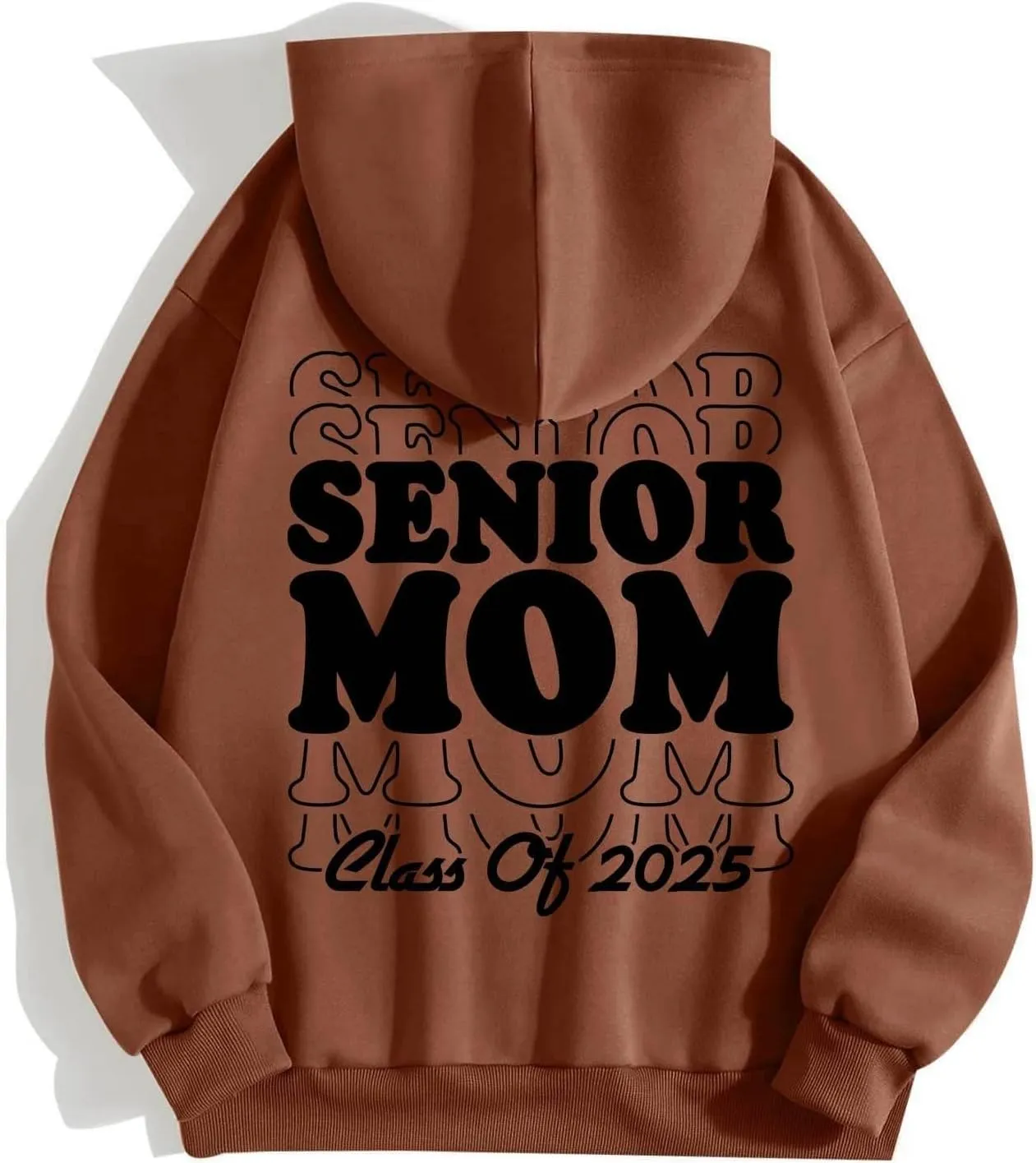 Womens Zip Up Hoodies Fashion Oversized Long Sleeve Drop Shoulder Hooded Jackets Fall Back Funny Letter Print Coats