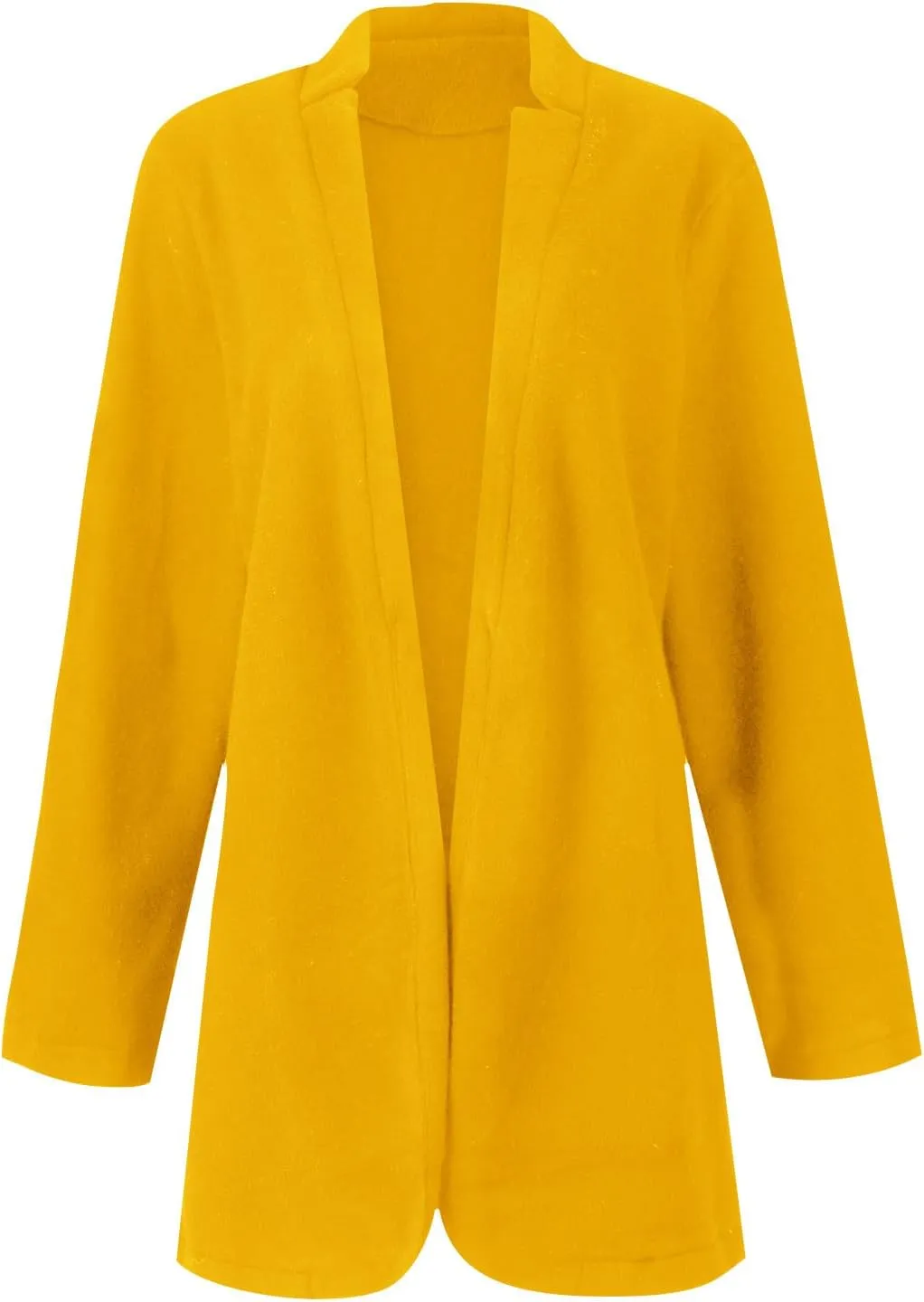 Wool Coats for Women Casual Notch Lapel Open Front Cardigan Outwear Mid Length Solid Color Pea Trench Coat 2023