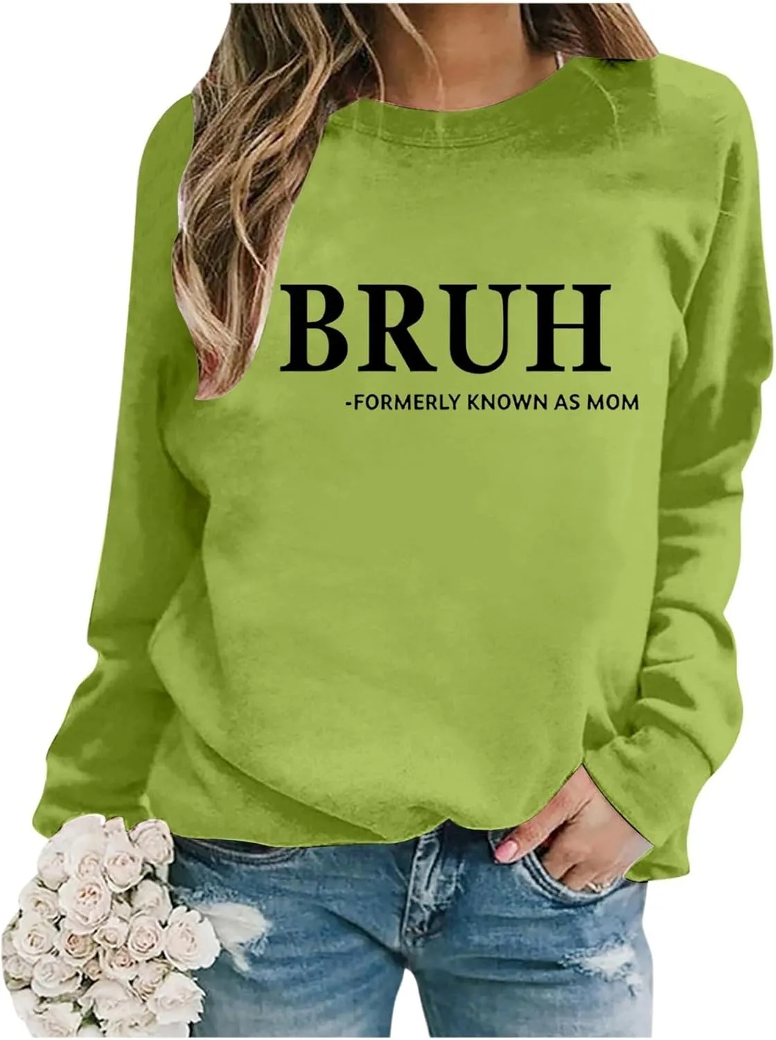 WYTong Bruh Formerly Known as Mom Sweatshirts Women Grandma Sweatshirt Happiness Is Being a Grammy Graphic Sweatshirt