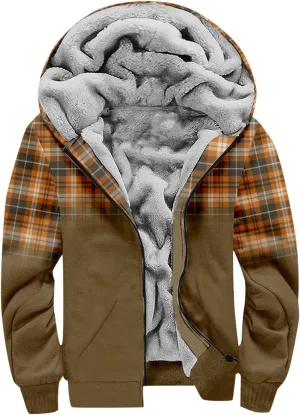 XIAXOGOOL Graphic Zip Up Hoodies For Men Xmas Hoodie Heavyweight Fleece Sweatshirt Thick Sherpa Lined Warm Winter Jacket