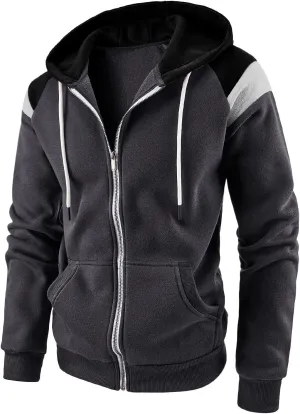 Ymosrh Big and Tall Hoodies for Men Long Sleeve Hoodie Sweatshirt Top Cardigan Hooded Jacket Mens Trendy Hoodie