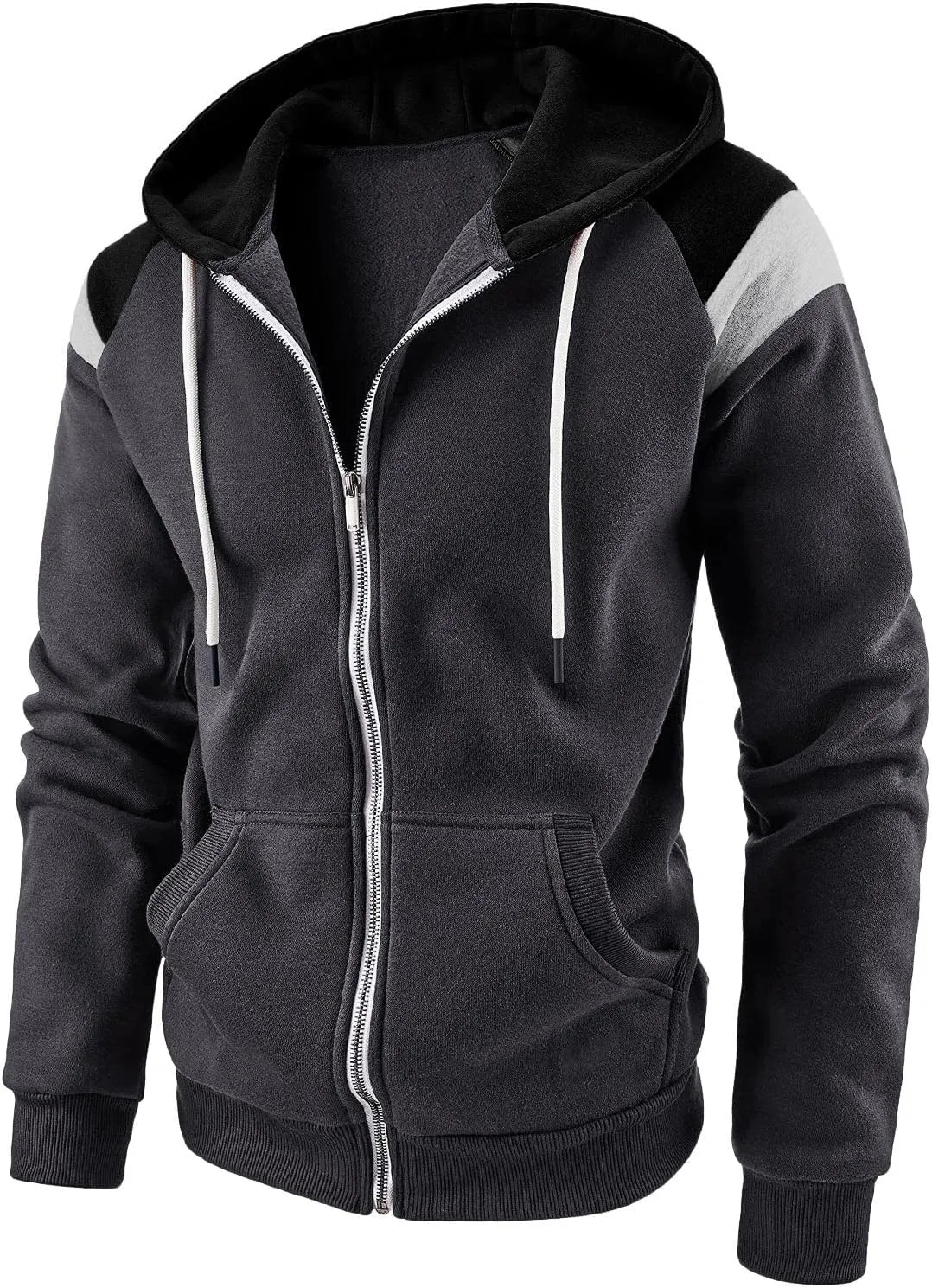 Ymosrh Big and Tall Hoodies for Men Long Sleeve Hoodie Sweatshirt Top Cardigan Hooded Jacket Mens Trendy Hoodie