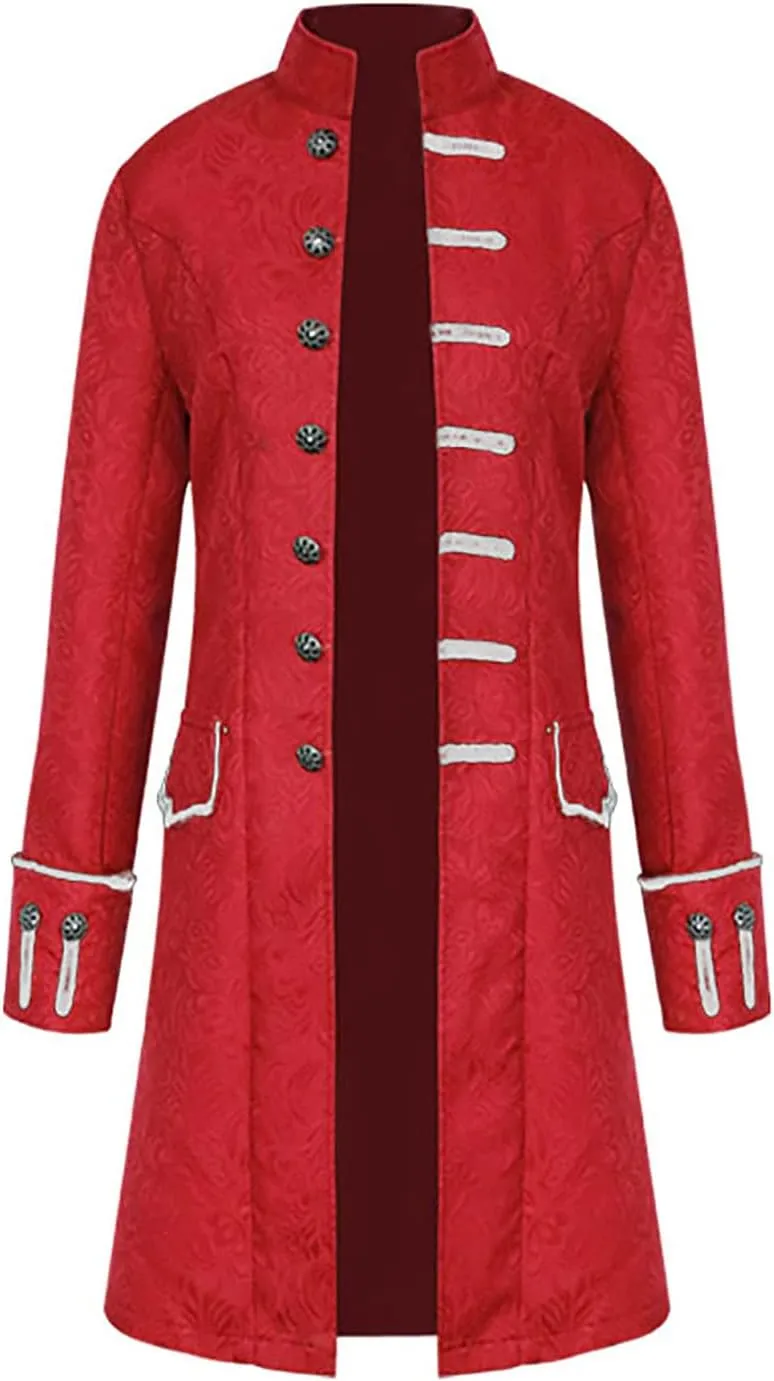 Ymosrh Mens Coats and Jackets Stylish Warm Vintage Tailcoat Jacket Overcoat Outwear Buttons Coat Coats Jackets