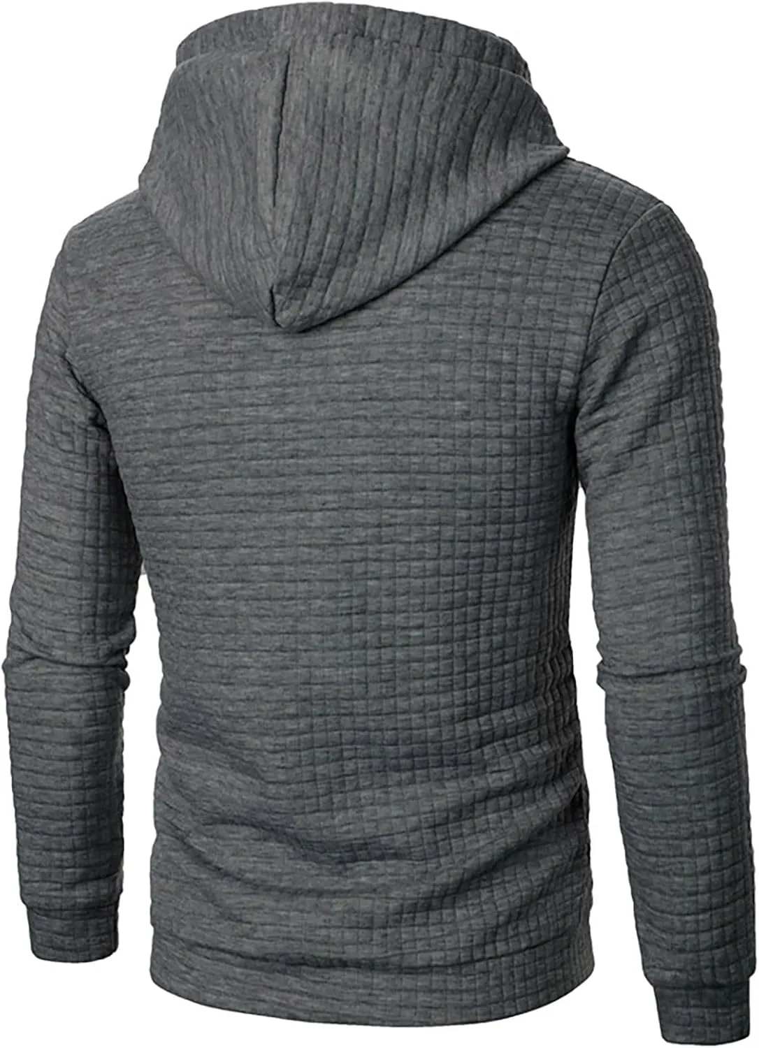 Ymosrh Mens Fashion Hoodie Pullover Sweatshirts Long Sleeve Solid Color Plaid Jacquard Hoodies Casual Drawstring Tops, S-XL
