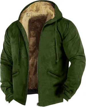 Ymosrh Men's Fashion Hoodies & Sweatshirts Fleece Lined Zip Up Hoodies Long Sleeve Hooded Sweatshirt, M-5XL