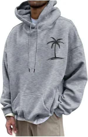 Ymosrh Mens Graphic Hoodies Casual Palm Tree Hoodie Sweatshirt Long Sleeve Fashion Drawstring Pullover Sweatshirts, M-4XL