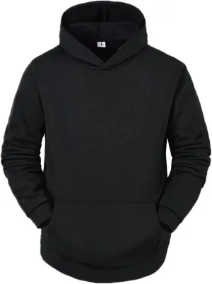 Ymosrh Men's Graphic Hoodies Pullover Long Sleeve Cozy Sport Outwear Solid Color Hoodie With Pockets Men's, L-3XL