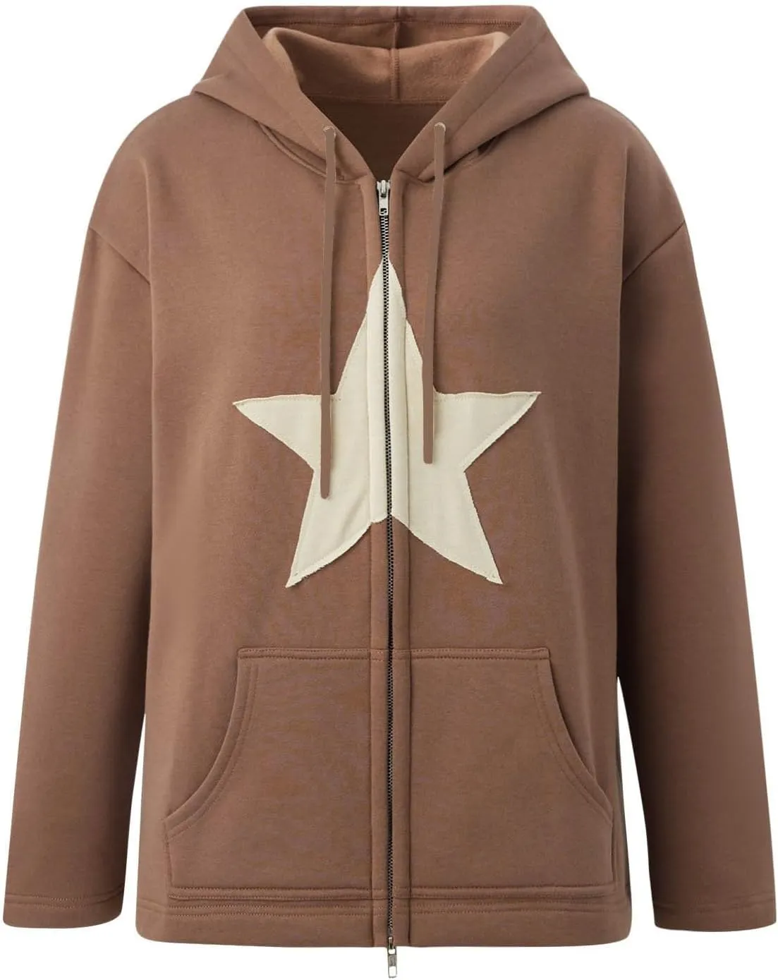 Zip Up Hoodie Women Long Sleeve Drawstraing Oversized Casual Sweatshirts Trendy Graphic Design Sweatshirt