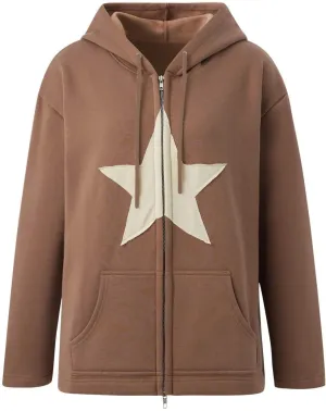 Zip Up Hoodie Women Long Sleeve Drawstraing Oversized Casual Sweatshirts Trendy Graphic Design Sweatshirt