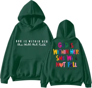 ZYXTIM Women's Funny Hoodies Sweatshirts GOD Letter Printed Long Sleeve Party Tops Plus Size Cute Sweatshirts for Teen Girl