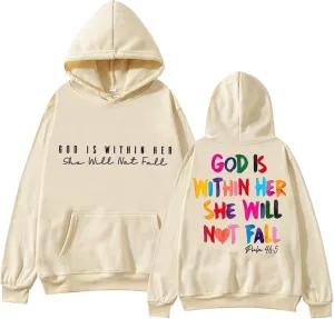 ZYXTIM Women's Funny Hoodies Sweatshirts GOD Letter Printed Long Sleeve Party Tops Plus Size Cute Sweatshirts for Teen Girl