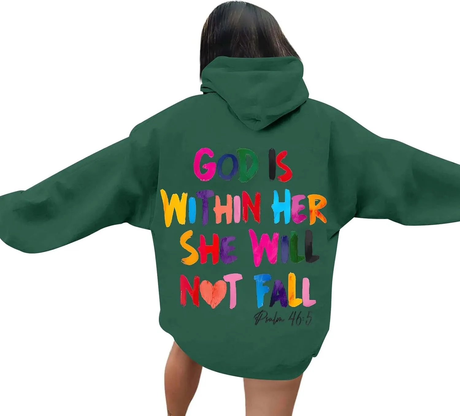 ZYXTIM Women's Funny Hoodies Sweatshirts GOD Letter Printed Long Sleeve Party Tops Plus Size Cute Sweatshirts for Teen Girl